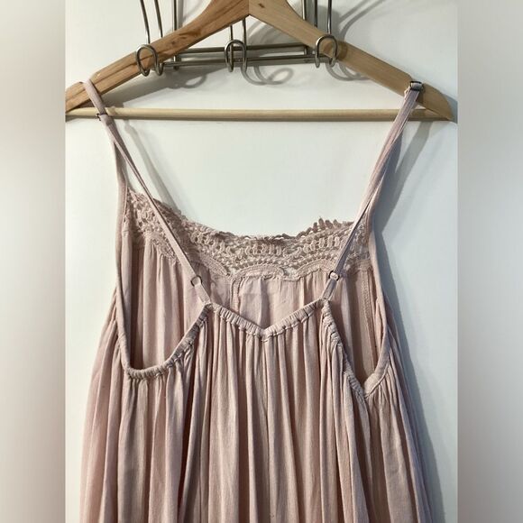 Free People Wide Leg Jumpsuit Light Pink Women’s Size S Boho Chic Sleeveless - Picture 13 of 16